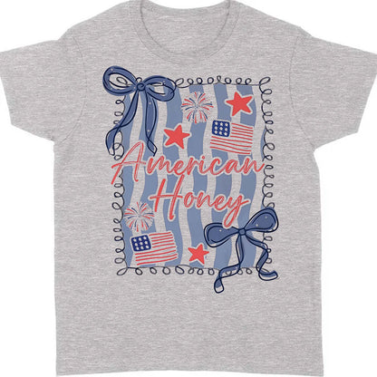 American Honey Coquette Shirt | Preppy 4th Of July T-Shirt | Vintage USA Shirt | Land Of The Free Tee | Independence Day Shirt 682472
