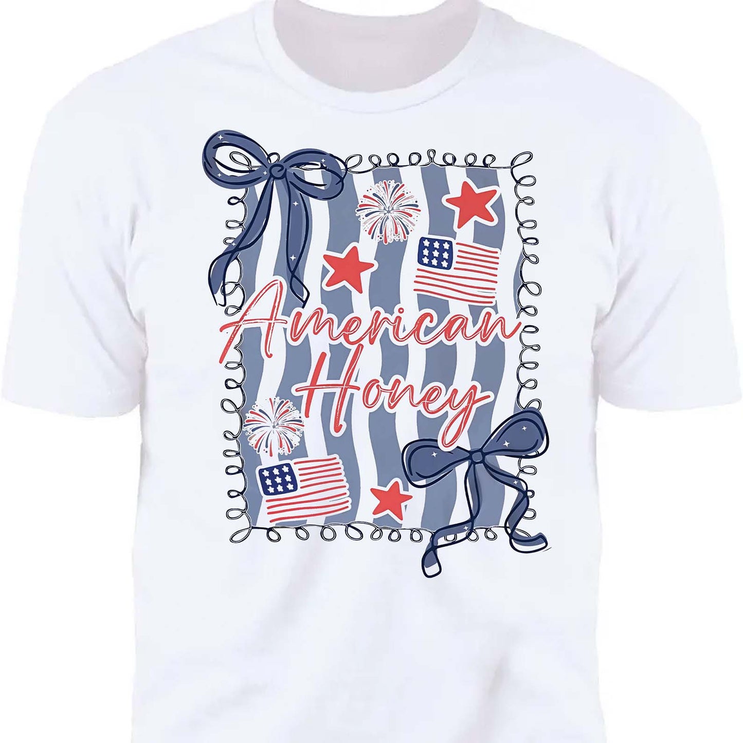 American Honey Coquette Shirt | Preppy 4th Of July T-Shirt | Vintage USA Shirt | Land Of The Free Tee | Independence Day Shirt 682472