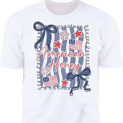 American Honey Coquette Shirt | Preppy 4th Of July T-Shirt | Vintage USA Shirt | Land Of The Free Tee | Independence Day Shirt 682472