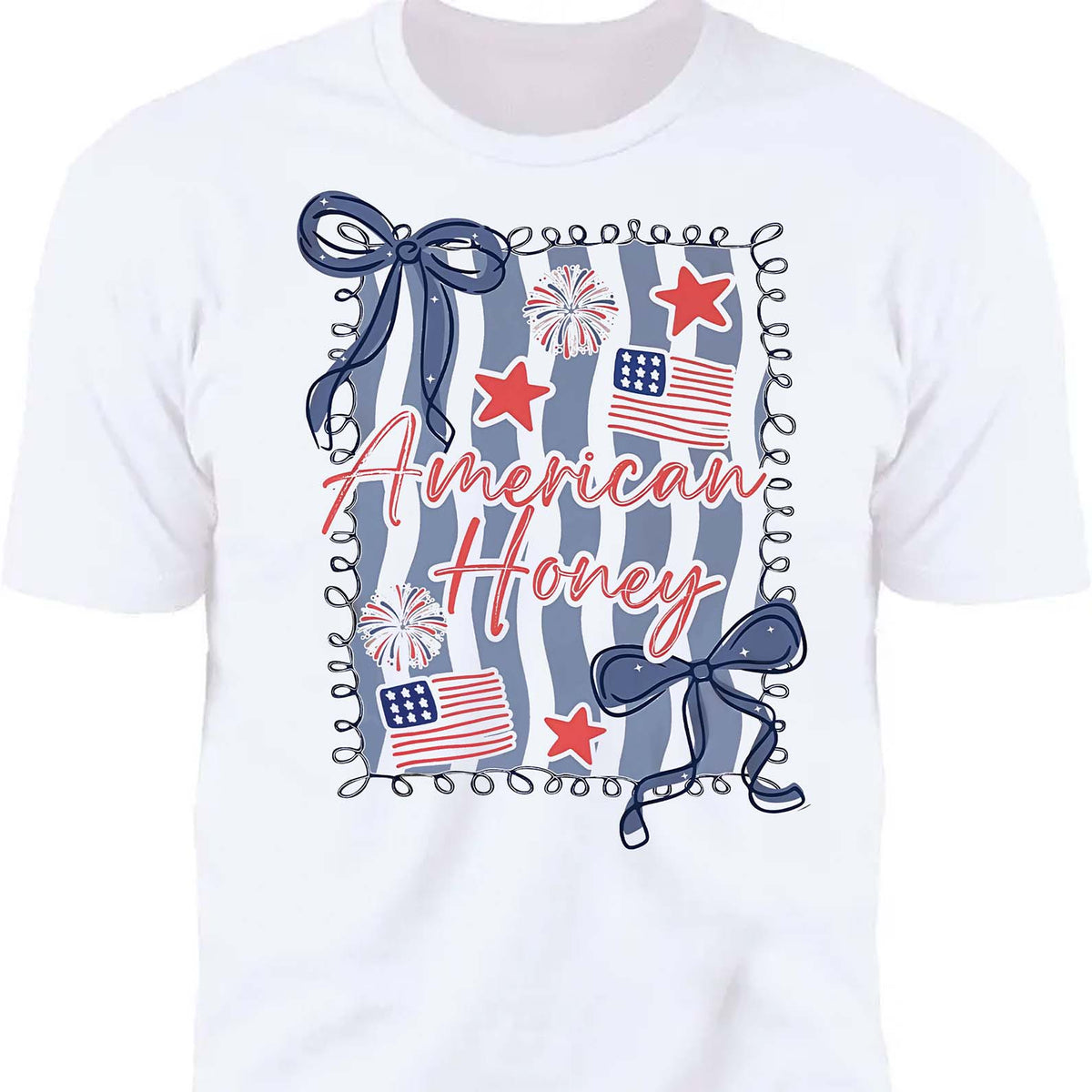 American Honey Coquette Shirt | Preppy 4th Of July T-Shirt | Vintage USA Shirt | Land Of The Free Tee | Independence Day Shirt 682472