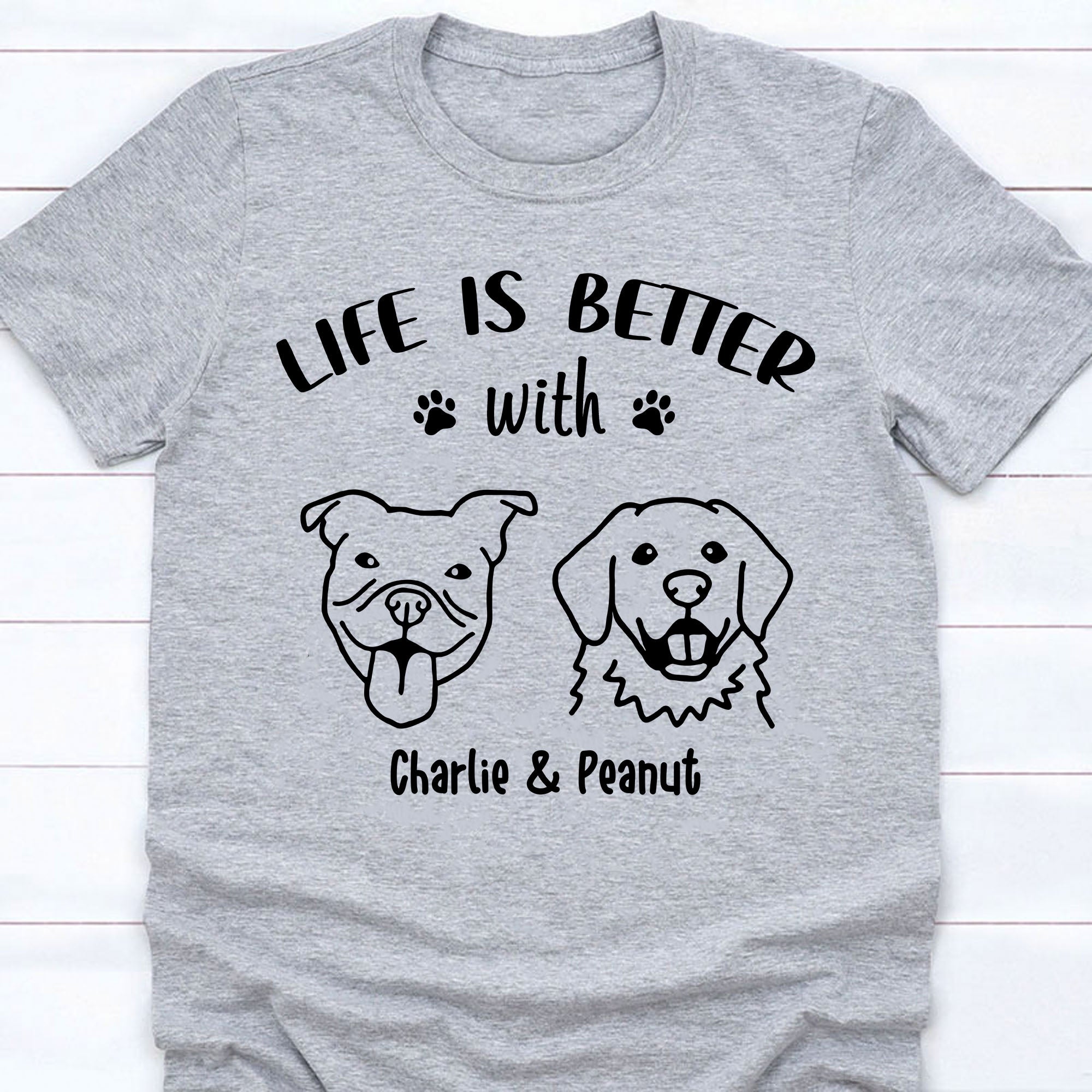 Life Is Better Personalized Custom Photo Dog Cat Shirt T696