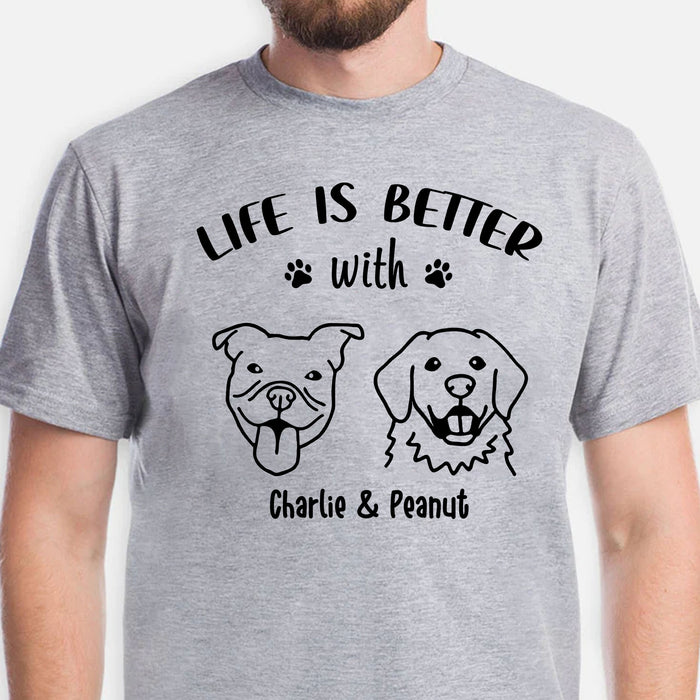 Life Is Better Personalized Custom Photo Dog Cat Shirt T696