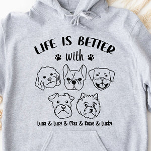 Life Is Better Personalized Custom Photo Dog Cat Shirt T696