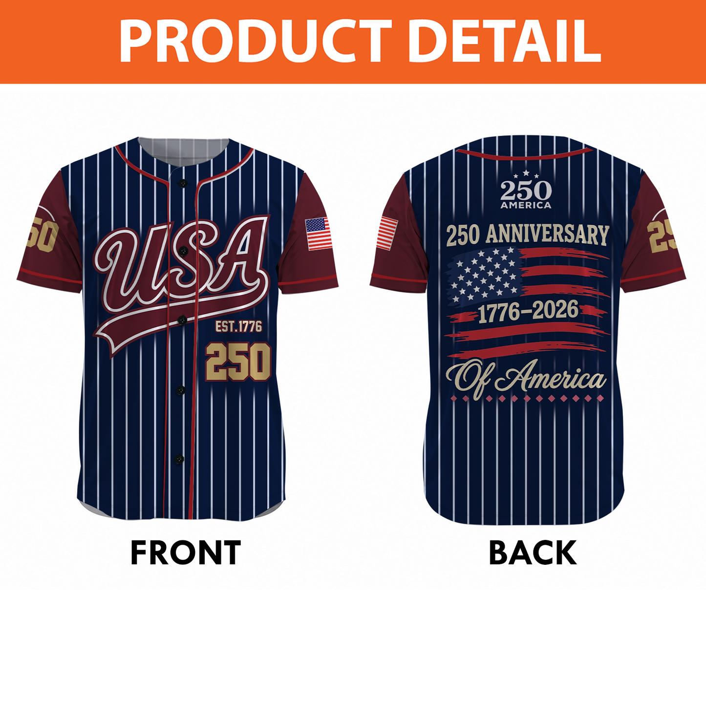 USA 250th Anniversary Baseball Jersey, Independence Day Tee, Patriotic 4th Of July Gift 685258