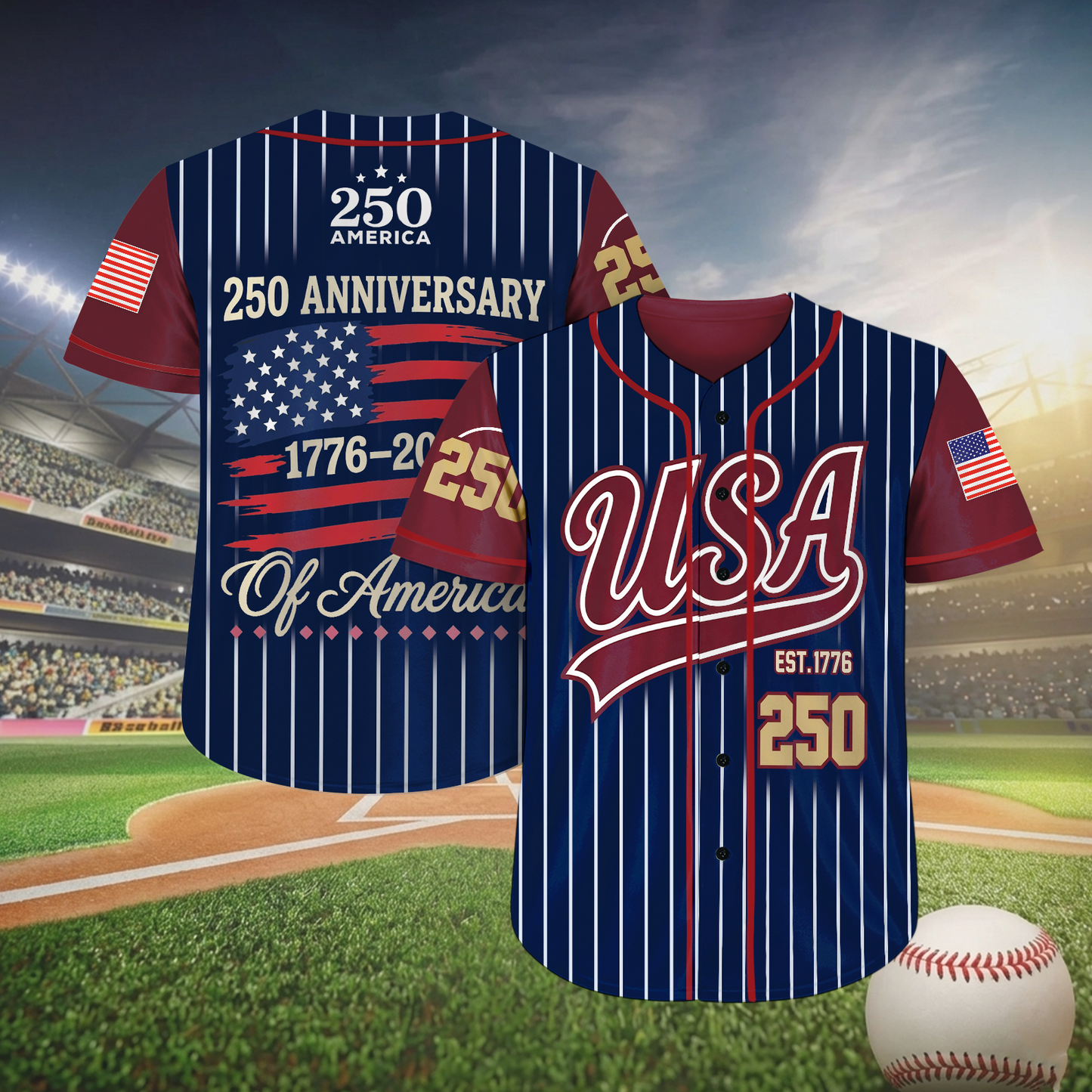 USA 250th Anniversary Baseball Jersey, Independence Day Tee, Patriotic 4th Of July Gift 685258