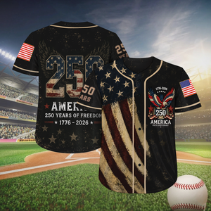 USA 250 Years Of Freedom Baseball Jersey, Patriotic Eagle 1776-2026 Independence Day Shirt, 4th Of July Jersey 685327