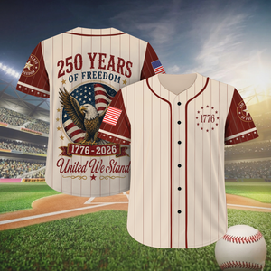USA 250 Years Anniversary Baseball Jersey Shirt, 1776-2026 Patriotic Freedom Shirt, 4th of July Gift 685402