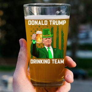 Donald Trump Drinking Team Beer Glass | President Trump Print Whisky Glasses, St Patrick's Day Glass 681875- GOP