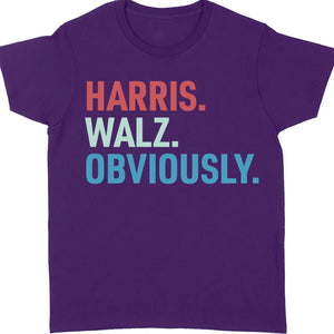 Harris Walz Obviously Shirt | Kamala Harris 2024 Shirt | Democrat Shirt Dark T1585 - KH2