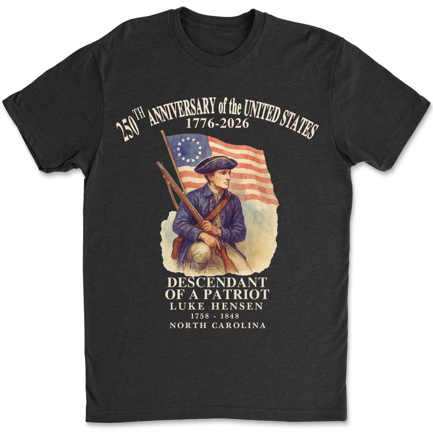 Personalized 250 Years Anniversary of The United States Shirt | Custom Name Descendant of A Patriot Sweatshirt | Fourth of July Dark T-Shirt 684196