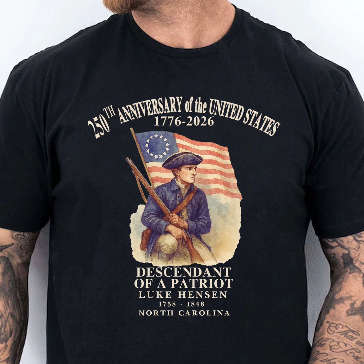Personalized 250 Years Anniversary of The United States Shirt | Custom Name Descendant of A Patriot Sweatshirt | Fourth of July Dark T-Shirt 684196