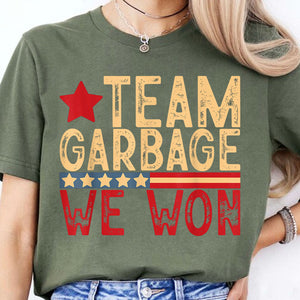 Team Garbage We Won, Team Garbage For Trump 2024 Shirt, Trump 47th President Shirt Dark T1724 - GOP