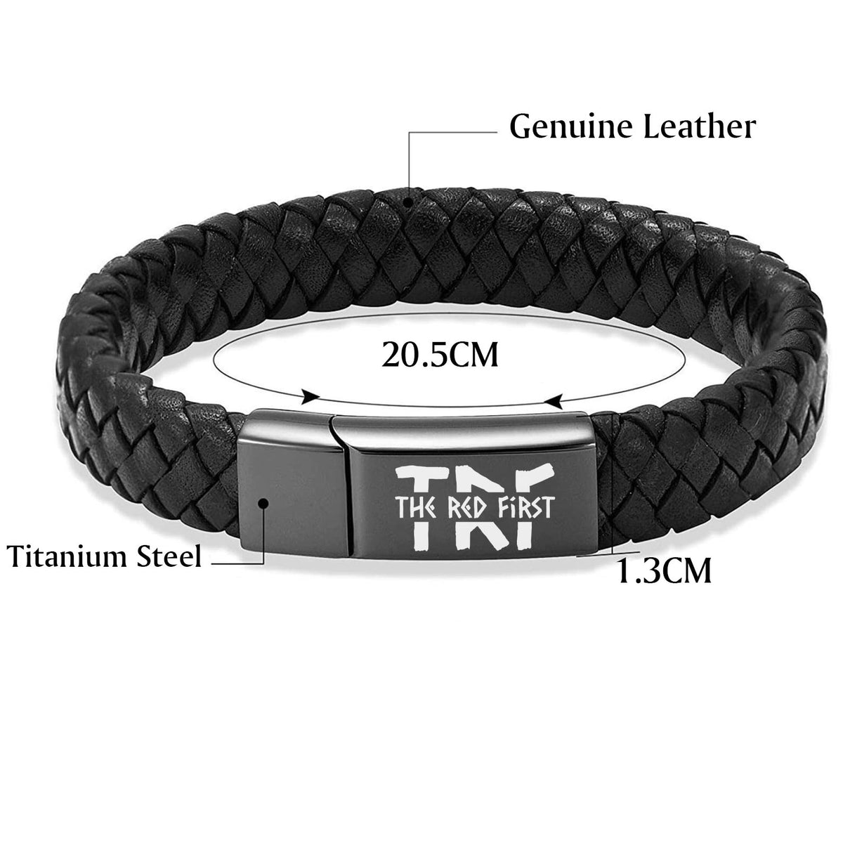 Custom Name Engraved Leather Police Bracelet | Gift for Dad, Mom | Mother's Day Gift, Father's Day Gift | Personalized Unisex Bracelet 682225