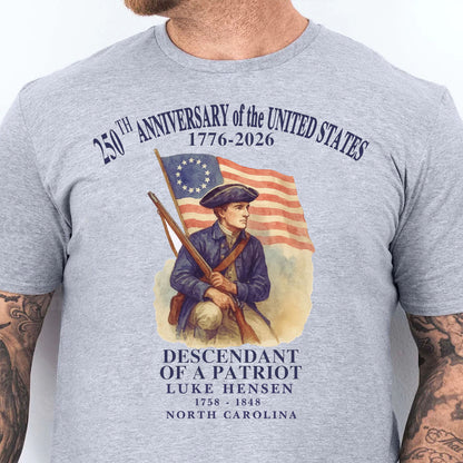 Personalized 250 Years Anniversary of The United States Shirt | Custom Name Descendant of A Patriot Sweatshirt | Fourth of July Bright T-Shirt 684196
