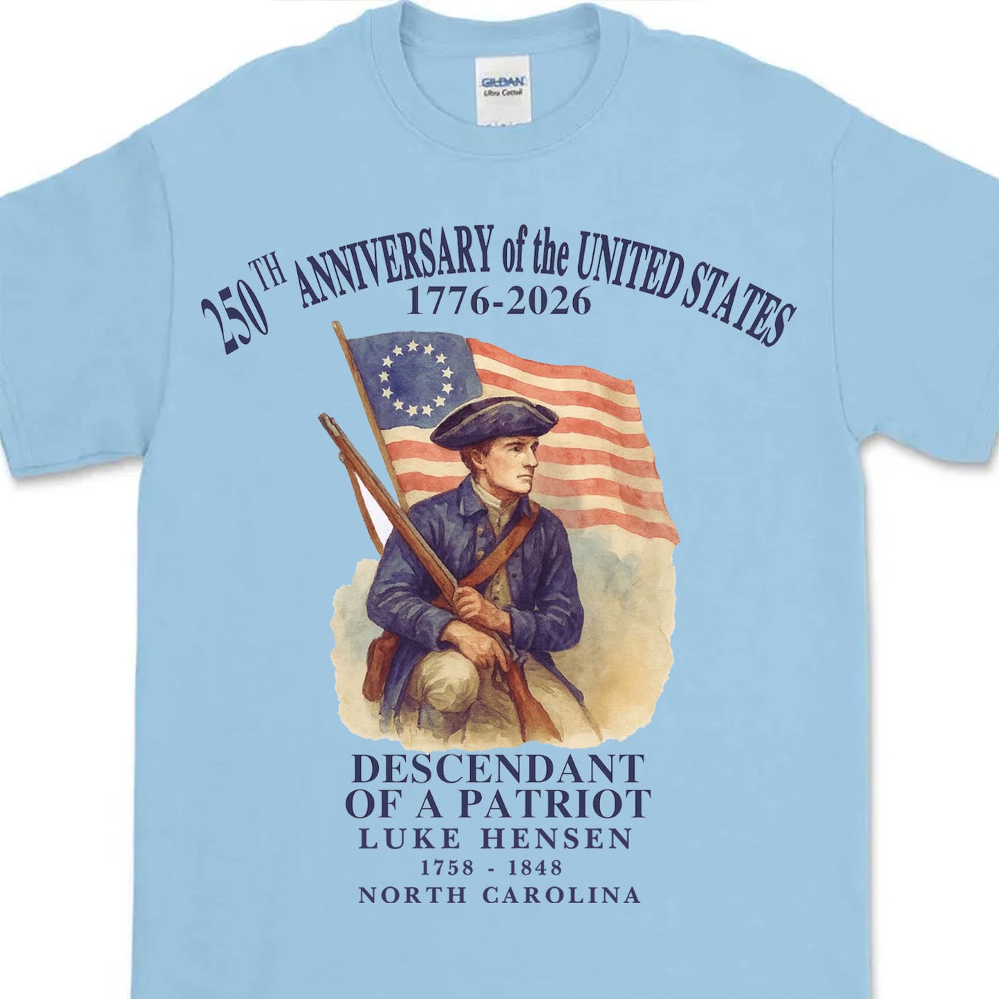 Personalized 250 Years Anniversary of The United States Shirt | Custom Name Descendant of A Patriot Sweatshirt | Fourth of July Bright T-Shirt 684196