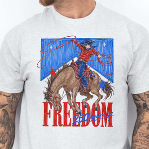USA 250 Years Of Freedom Shirt, Western Cowboy Tee, Patriotic 4th Of July Shirt 685101