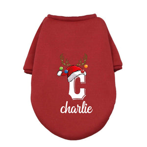 Personalized Christmas Pet Name Dog Hoodies, Custom Name Dog Clothes, Clothes for Small Medium Large Dogs T1672