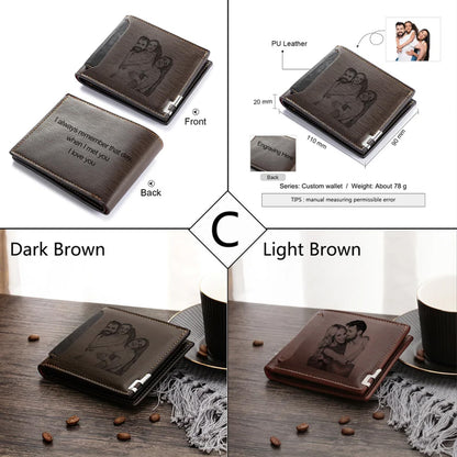 Personalized Photo Engraved Wallet for Men, Custom Picture Slim Leather Wallet Gift for Him, Father's Day Gift 684986