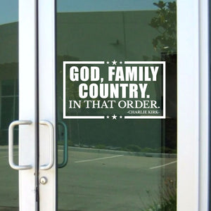 God Family Country Charlie Kirk Decal | Justice For Charlie Kirk Car Decal | Prayers Up for Charlie Sticker 683115