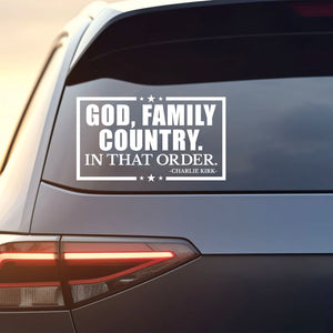 God Family Country Charlie Kirk Decal | Justice For Charlie Kirk Car Decal | Prayers Up for Charlie Sticker 683115