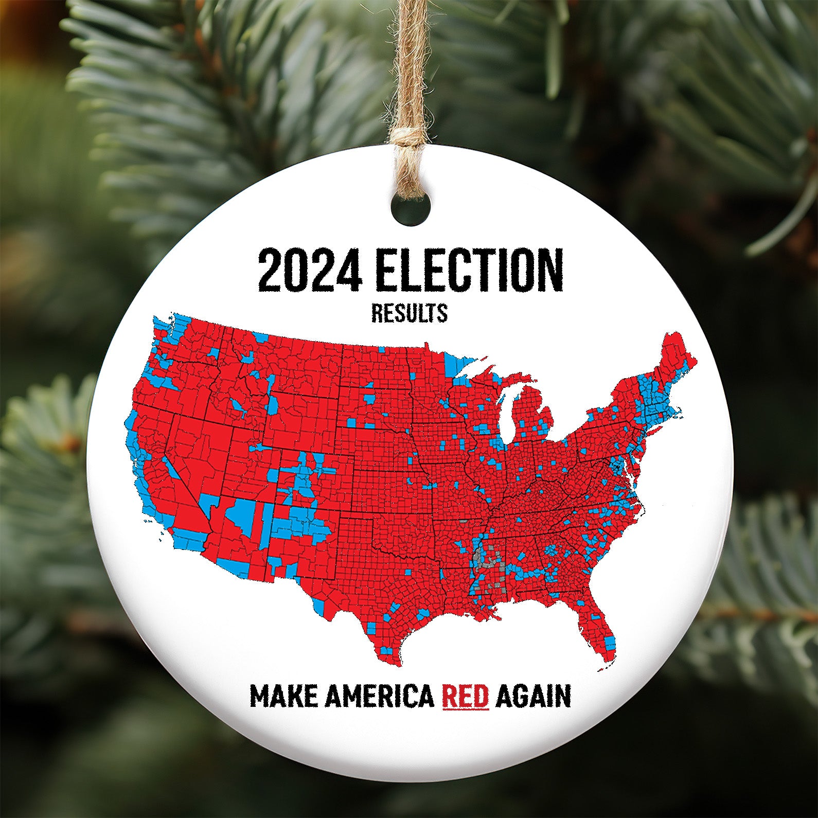 Donald Trump Election Results Map Ceramic Ornament, US Presidential Election 2024, 2024 Election Map Ornament, Trump Red Wave M1790 - GOP