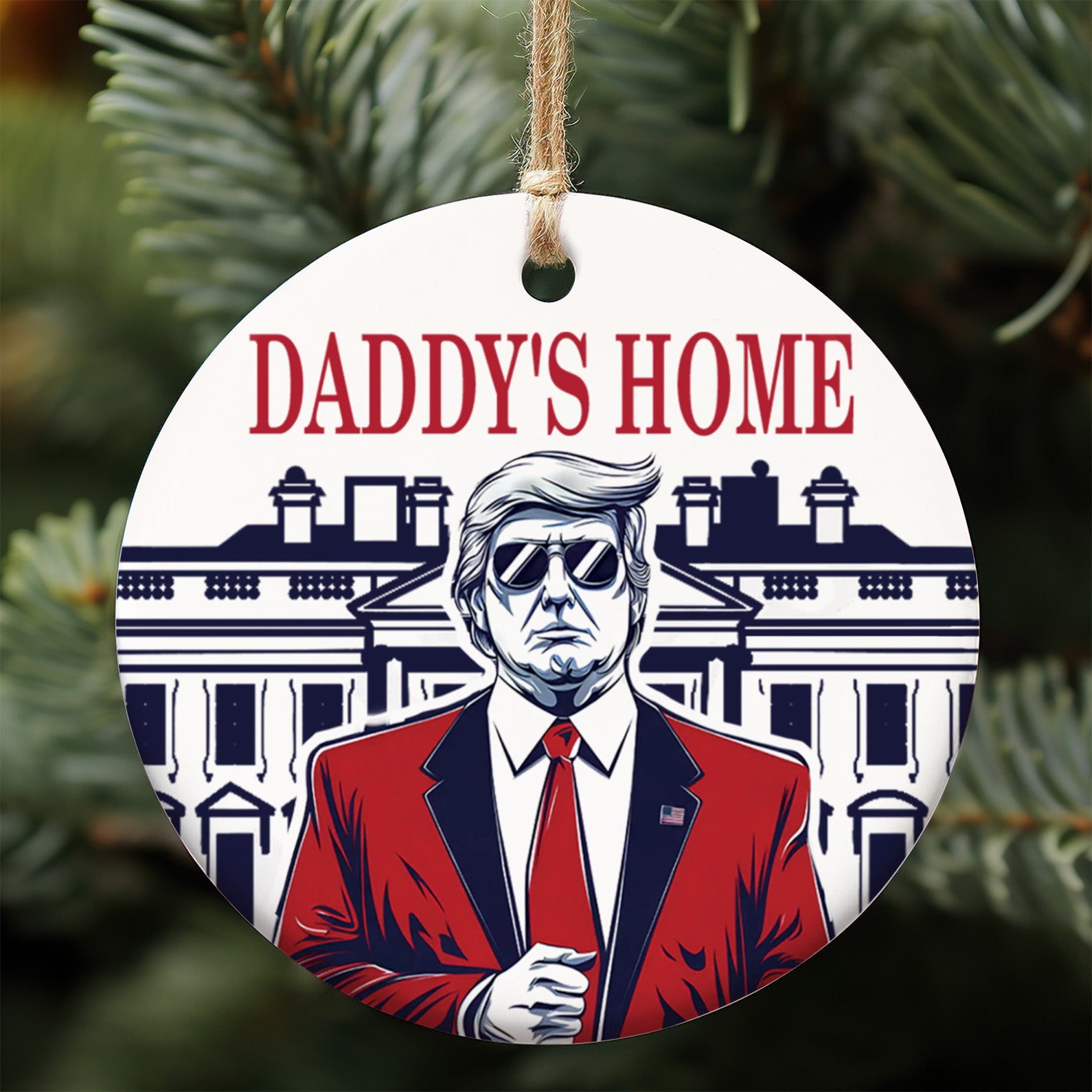 Funny Trump Daddy Ornament, Trump 2024 Gifts, Election 2024 Ornament, Funny Trump Ornament M1798 - GOP