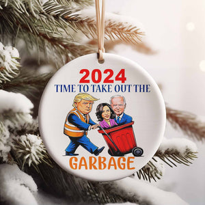 Trump 2024 Garbage Truck Ceramic Ornament, Trump 2024 Ornament, Trump Garbage Truck M1735- GOP