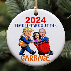 Trump 2024 Garbage Truck Ceramic Ornament, Trump 2024 Ornament, Trump Garbage Truck M1735- GOP