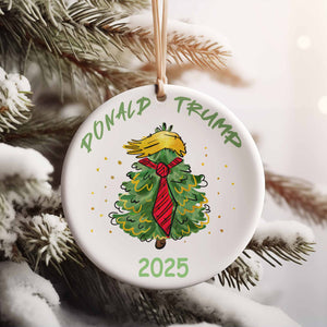 Custom Trump 2025 Christmas Ceramic Ornament | 47th President MAGA Ornament | Patriotic Republican Tree Decoration | Trump Supporter Gift 683525