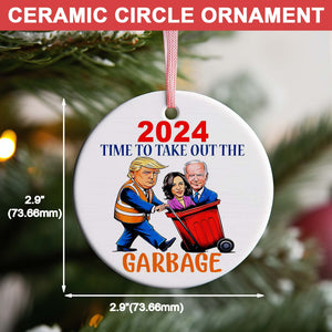 Trump 2024 Garbage Truck Ceramic Ornament, Trump 2024 Ornament, Trump Garbage Truck M1735- GOP