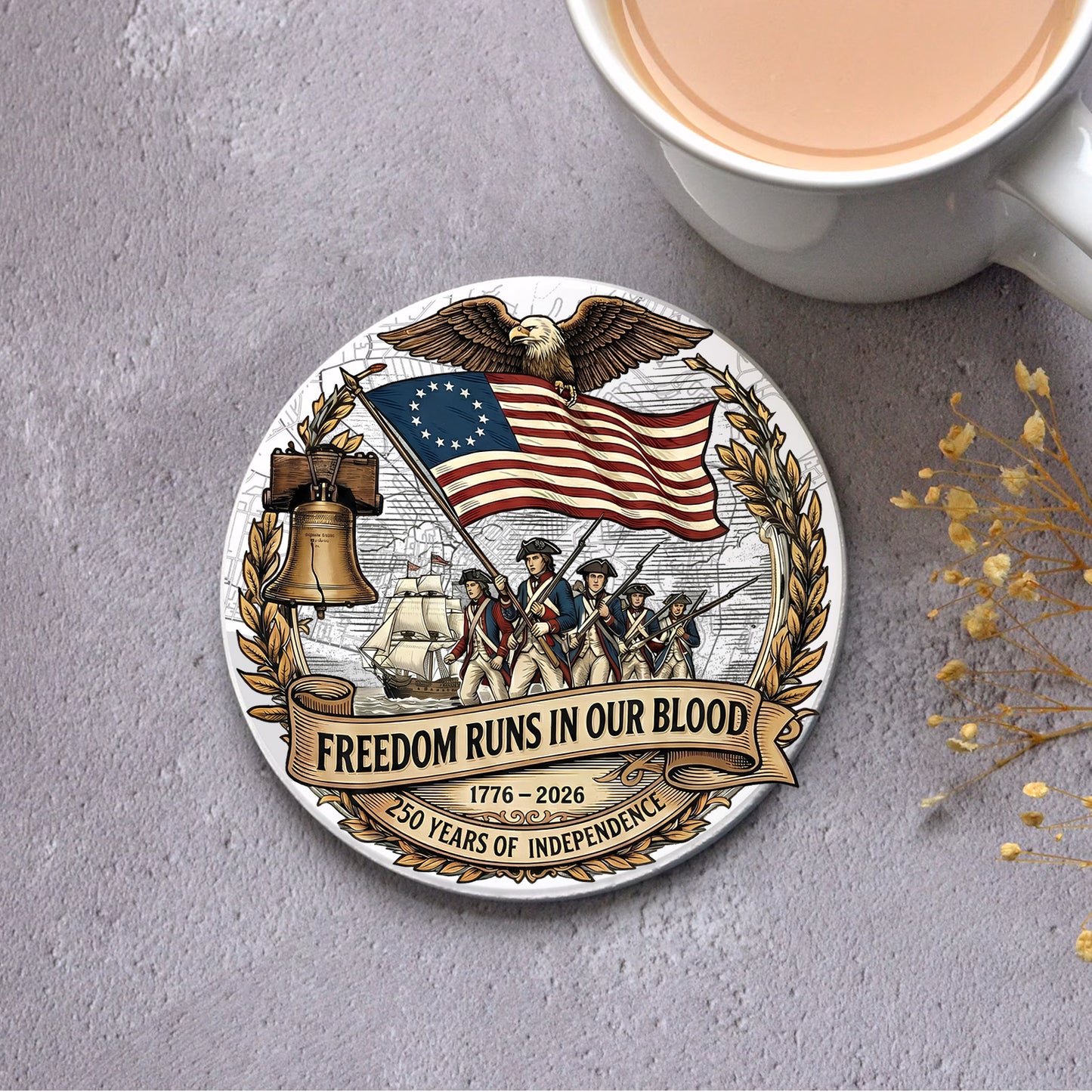 USA 250th Anniversary Ceramic Coaster
