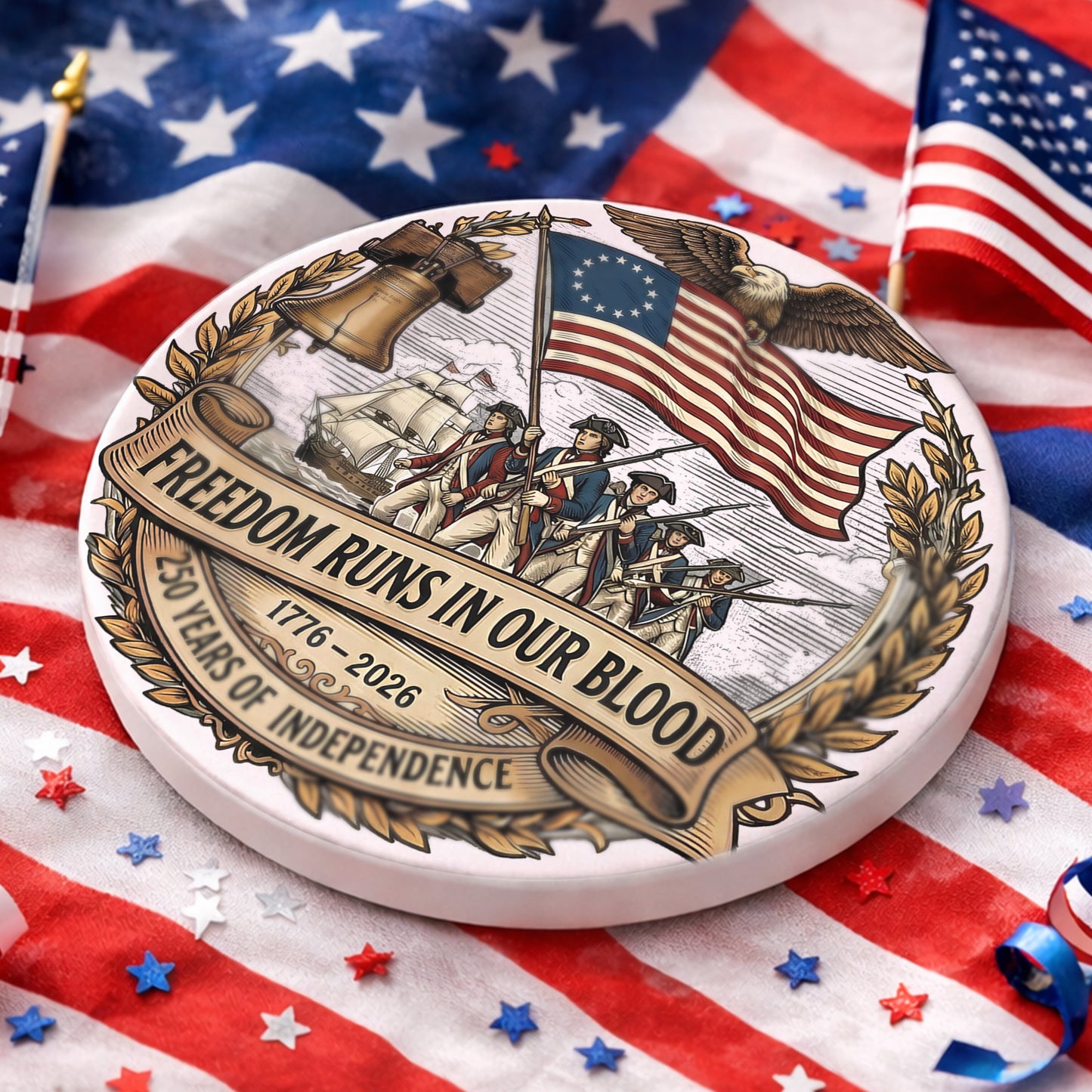 USA 250th Anniversary Ceramic Coaster