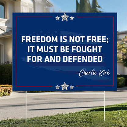 Charlie Kirk Inspired Yard Sign | Justice For Charlie | Charlie Kirk Patriotic Yard Sign, Garden Sign 682847