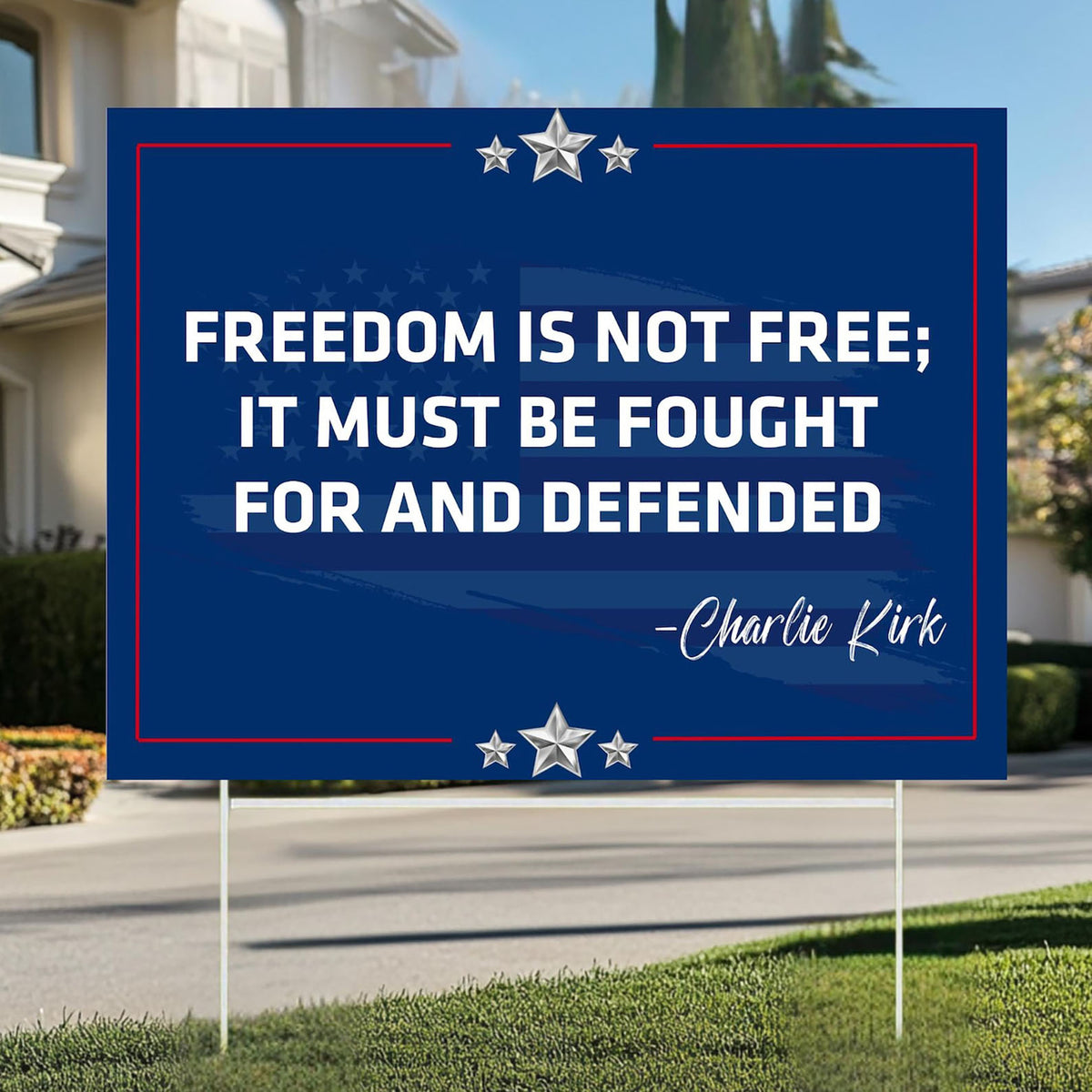 Charlie Kirk Inspired Yard Sign | Justice For Charlie | Charlie Kirk Patriotic Yard Sign, Garden Sign 682847