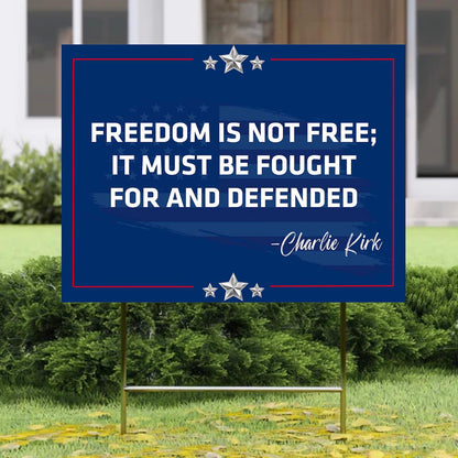 Charlie Kirk Inspired Yard Sign | Justice For Charlie | Charlie Kirk Patriotic Yard Sign, Garden Sign 682847