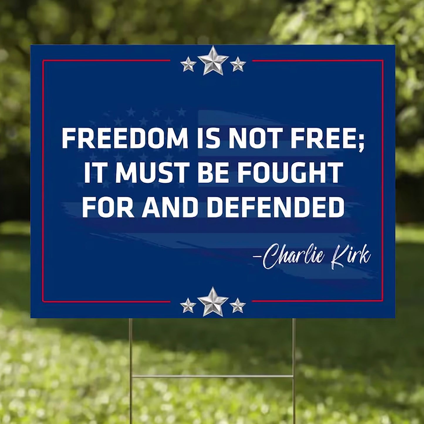 Charlie Kirk Inspired Yard Sign | Justice For Charlie | Charlie Kirk Patriotic Yard Sign, Garden Sign 682847
