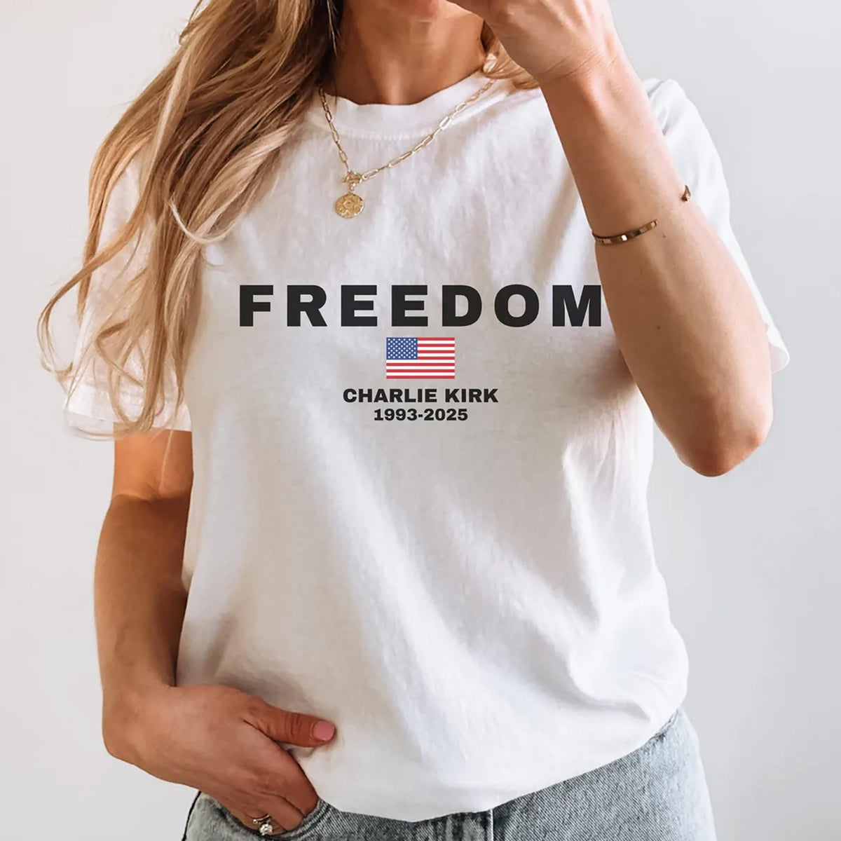 Charlie Kirk Freedom Shirt | Rest In Peace Charlie Kirk | Charlie Kirk Memorial Shirt | Patriotic Bright Shirt 683021
