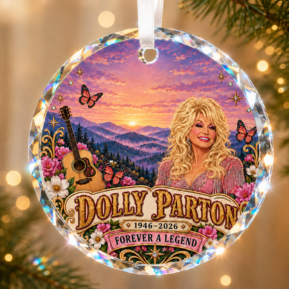 Dolly Parton Memorial Glass Ornament, 1946–2026 Country Music Tribute, Christmas Keepsake Gift for Dolly Fans 686093 WFD