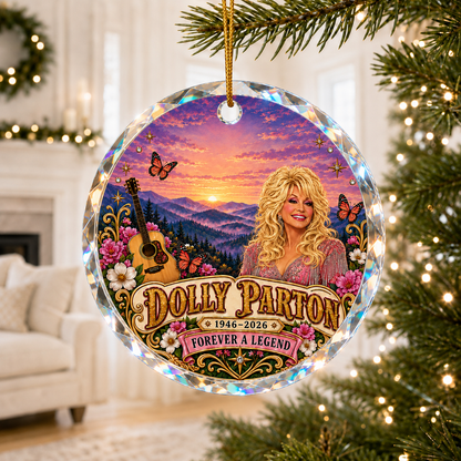 Dolly Parton Memorial Glass Ornament, 1946–2026 Country Music Tribute, Christmas Keepsake Gift for Dolly Fans 686093 WFD
