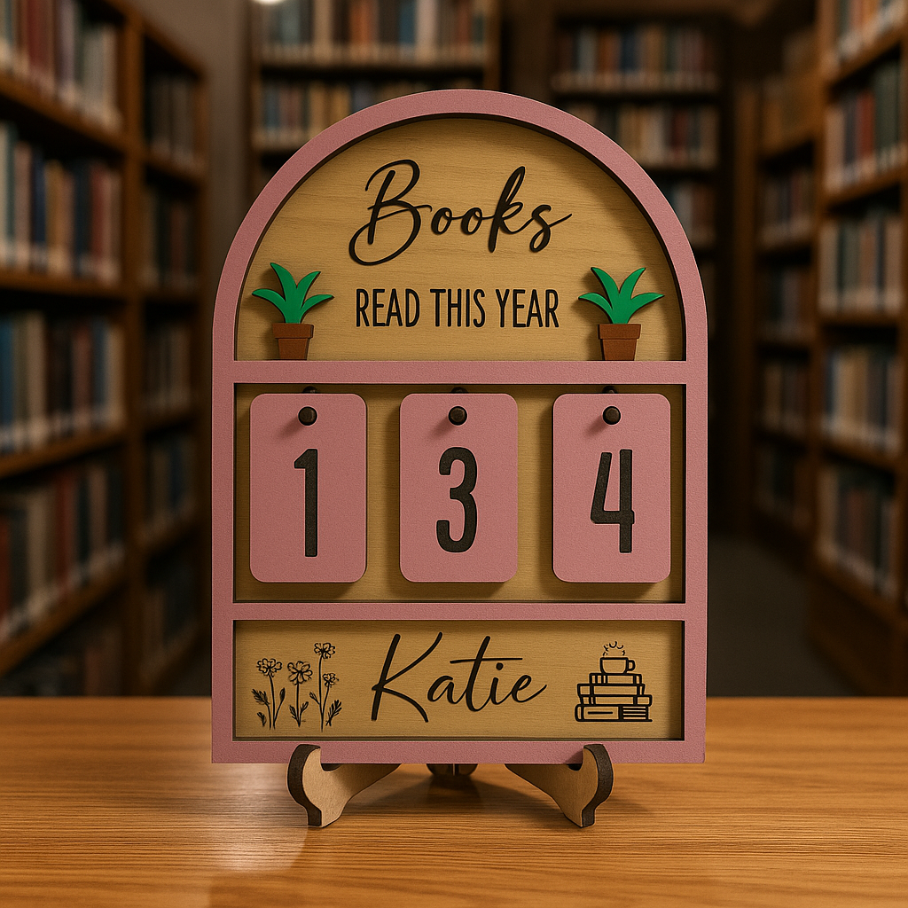 Personalized Books I Read This Year Counter, Custom Books Read Tracker, Book Lovers Gift, Bookshelf Decor, Book Ends, Gift for Readers