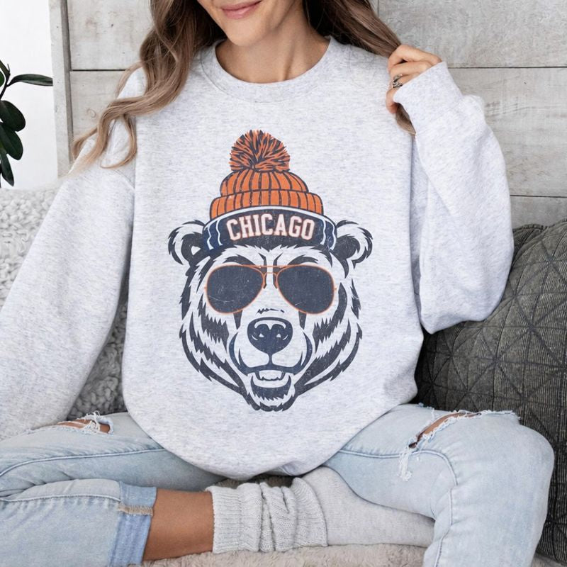 Vintage Chicago Football Sweatshirt | Chicago Game Day Crewneck | Trendy Football Fan Gift | Classic Chicago Style 684156