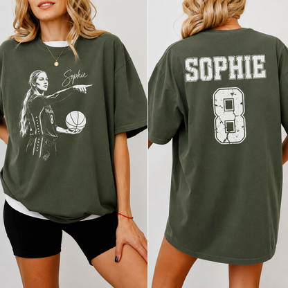 Sophie Cunningham Point Signature Shirt, Front and Back Dark Shirt, Basketball Fan Tee, Unisex Graphic T-Shirt 685588