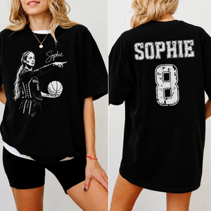 Sophie Cunningham Point Signature Shirt, Front And Back Dark Shirt, Basketball Fan Tee, Unisex Graphic T-Shirt 685588