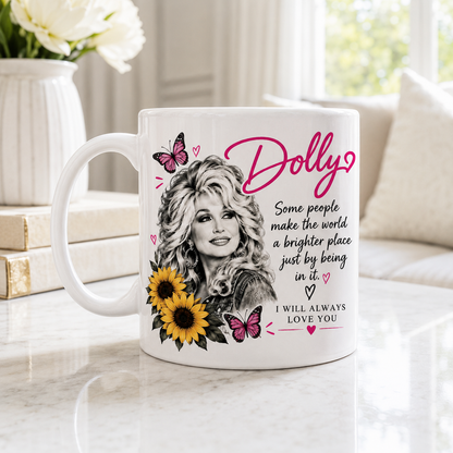 Dolly Parton Memorial Mug, Some People Make the World Brighter Coffee Cup, 1946–2026 Country Music Tribute 686110 WFD