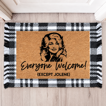 Everyone Welcome Except Jolene Doormat, Dolly Parton Tribute Doormat, Dolly Parton Memorial Gift 686161 WFD