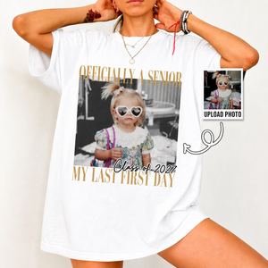 Custom Photo Senior 2027 Bright Shirt, Personalized Vintage Class of 2027 Tee, Last First Day Graduation Gift 685728