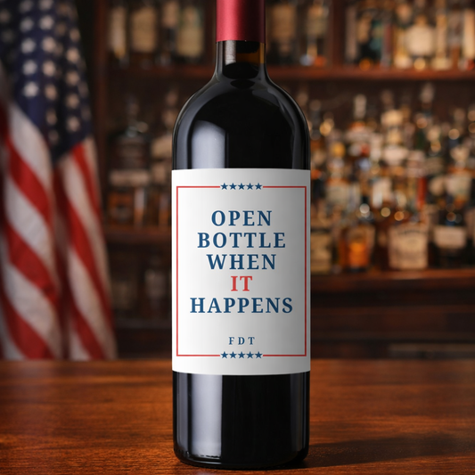 Anti Trump Custom Wine Label: Funny Political Gift For Democrats & Liberals, Subtle FDT Champagne Bottle Sticker, Anti MAGA