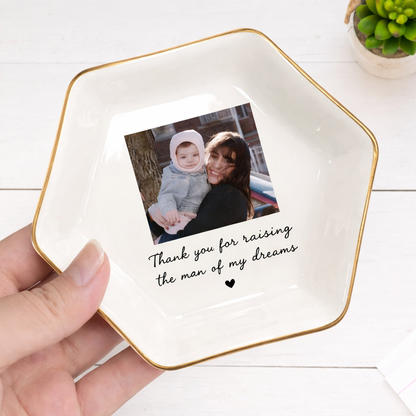 Personalized Wedding Ring Dish for Mom | Custom Photo Jewelry Holder | Mother of Bride Keepsake Gift 684310 WFD