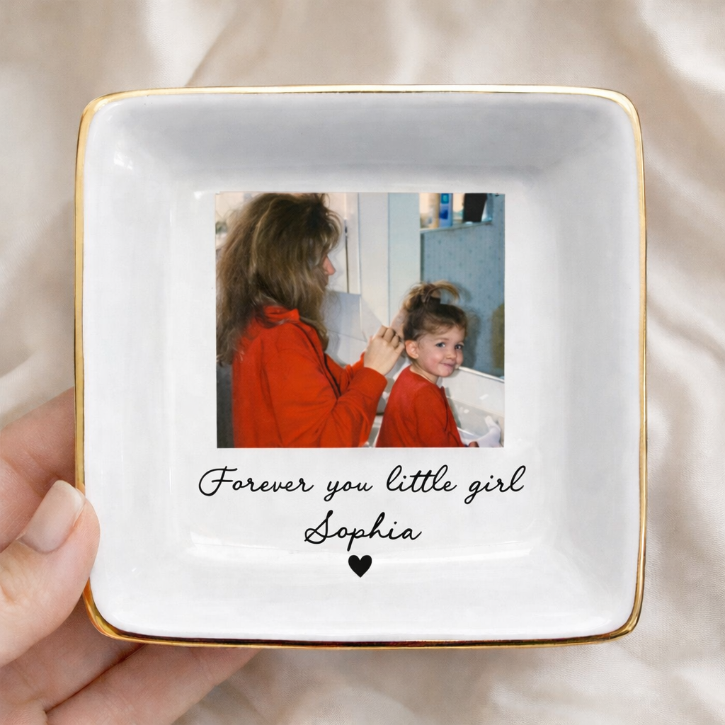 Personalized Wedding Ring Dish for Mom | Custom Photo Jewelry Holder | Mother of Bride Keepsake Gift 684310 WFD