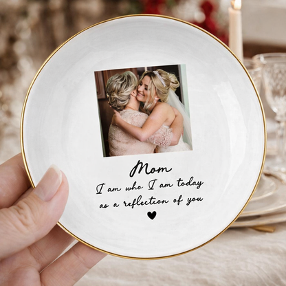 Personalized Wedding Ring Dish for Mom | Custom Photo Jewelry Holder | Mother of Bride Keepsake Gift 684310 WFD